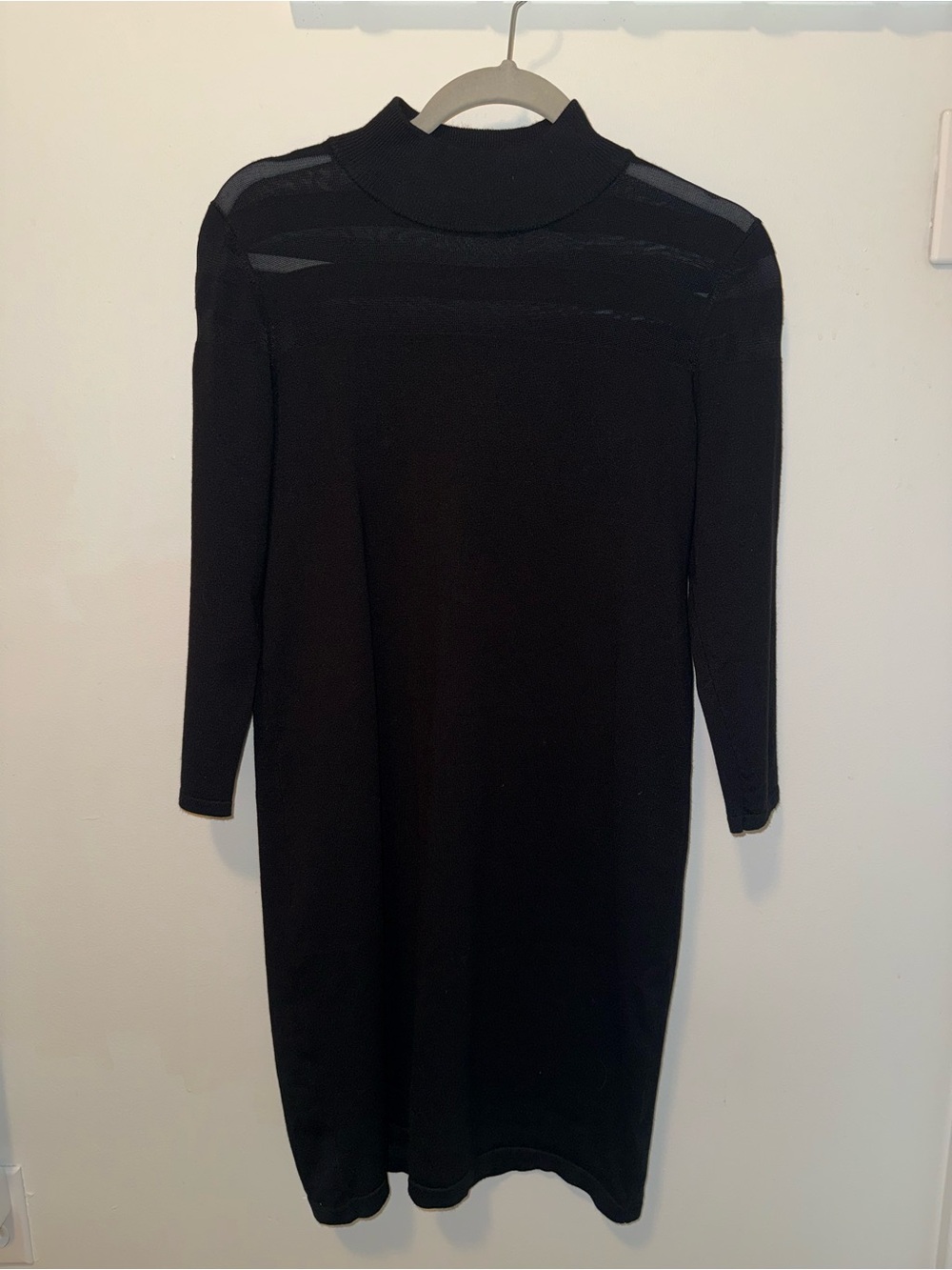 Tahari Black Long Sleeve Mock Neck Dress